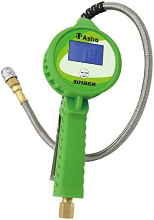 Green digital tire inflator with push-lock coupler — photo 2