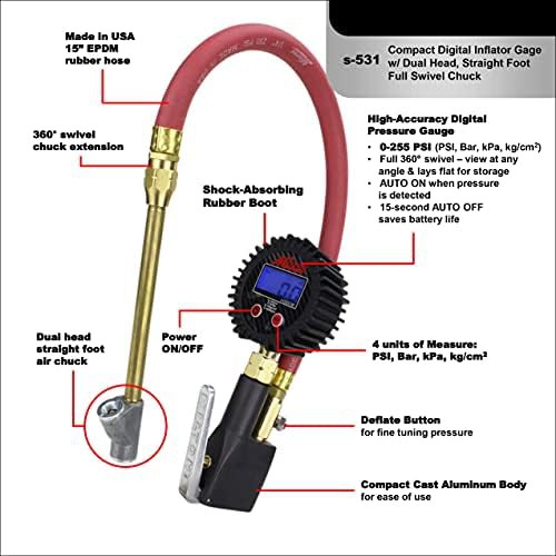 Compact digital inflator with straight head chuck — photo 5