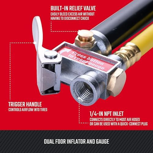 Dual Foot Inflator and Gauge 120 PSI — photo 3