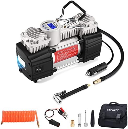 Digital portable tire inflator with 12V DC power