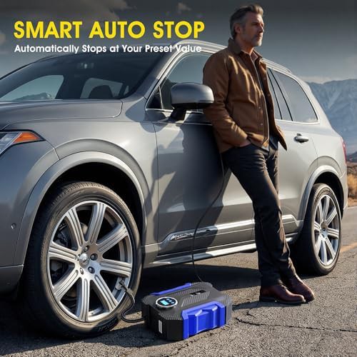 Blue Portable Digital Tire Inflator with Auto Shutoff — photo 5