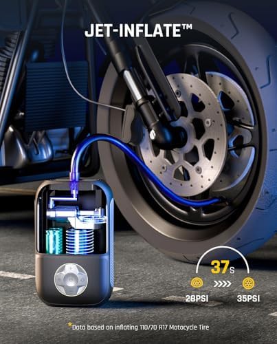Lightweight cordless compressor for motorcycle tires — photo 4