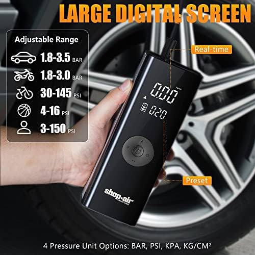 Dual Screen Cordless Tire Pump with Battery — photo 4