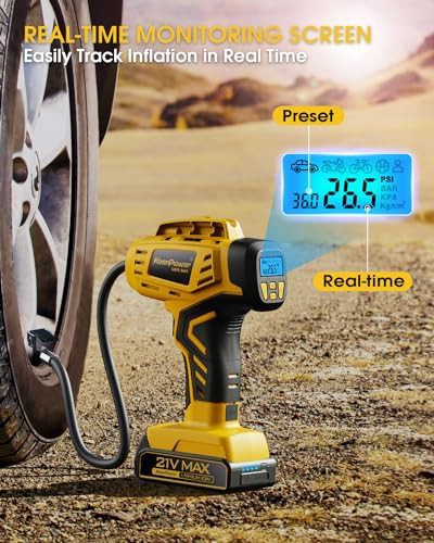 High pressure 21V battery powered air compressor — photo 3