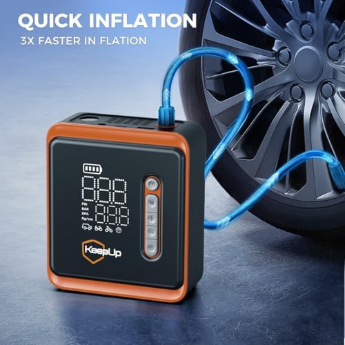 Cordless car tire inflator with auto shut-off — photo 2