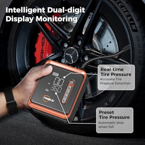 Cordless car tire inflator with auto shut-off — photo 5
