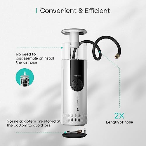 White smart tire pump with pressure gauge — photo 5