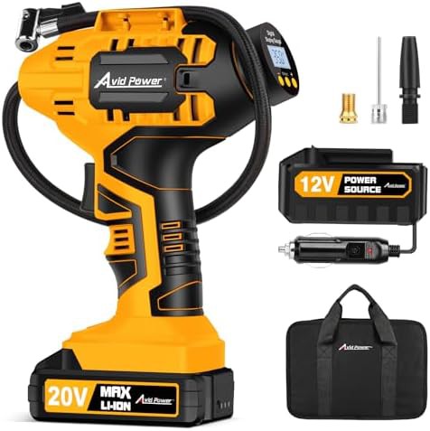 Avid power 20v cordless tire inflator portable