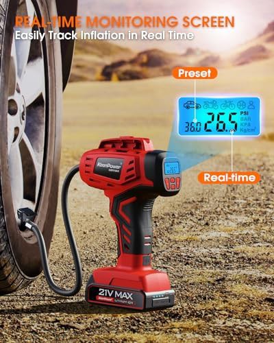 Digital automatic air compressor with dual power — photo 3