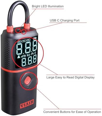 Rechargeable portable air compressor with LED light — photo 4