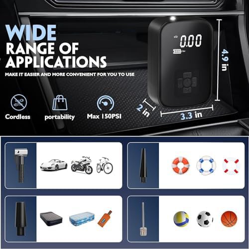 Cordless Tire Pump with Memory Setting — photo 3
