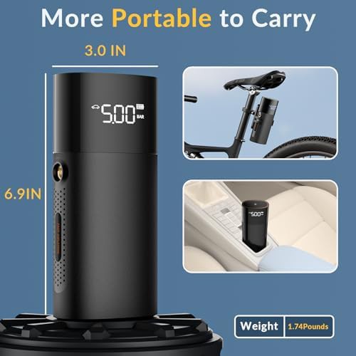 Metallic Black Portable Air Compressor with LED — photo 4