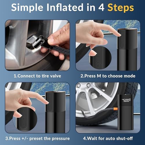 Metallic Black Portable Air Compressor with LED — photo 5