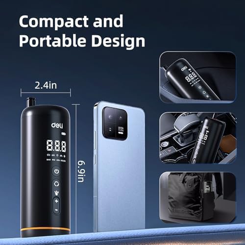 Black dual screen portable air compressor — photo 5