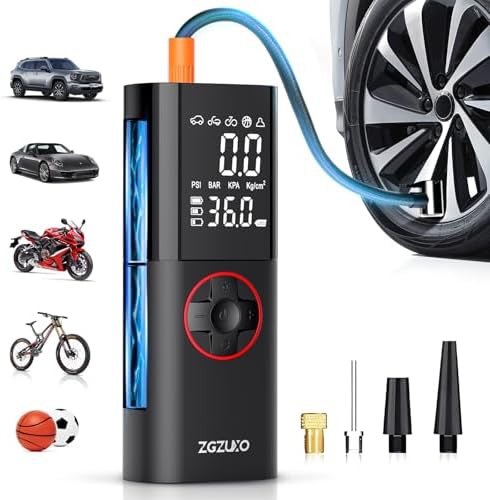 Rechargeable Tire Pump with Dual Screen