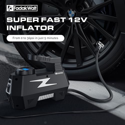 Silver portable car air pump with metal valve — photo 4
