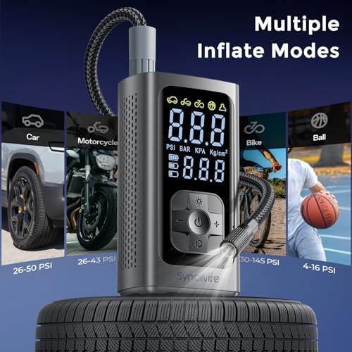 Silver Portable Inflator with Valve Caps — photo 4
