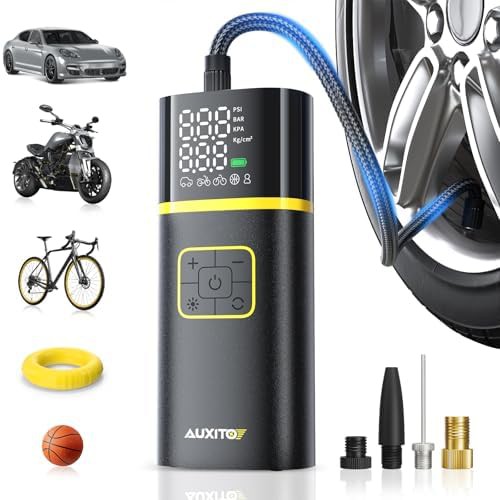 Rechargeable LED light tire compressor