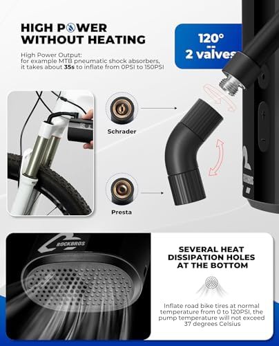 Mini electric bike pump with auto shut-off — photo 5