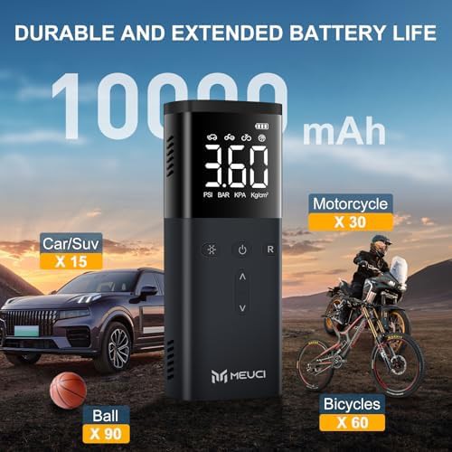 High Capacity 10000mAh Cordless Tire Pump — photo 3