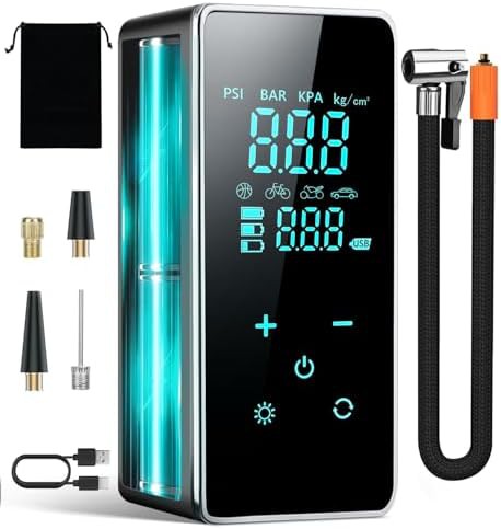 Portable touch screen black tire inflator