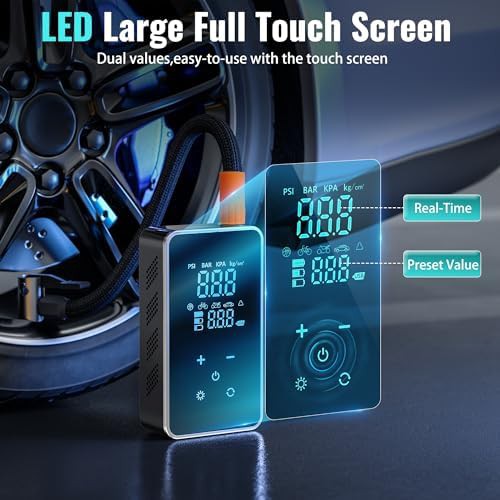 Portable touch screen black tire inflator — photo 3
