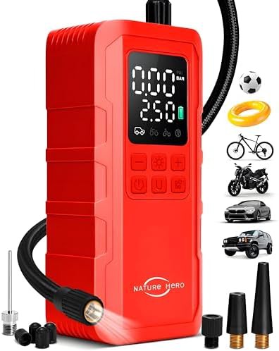 Red Cordless High Speed Portable Air Pump
