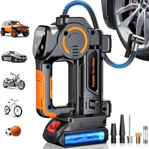 Black Battery Powered Smart Tire Pump