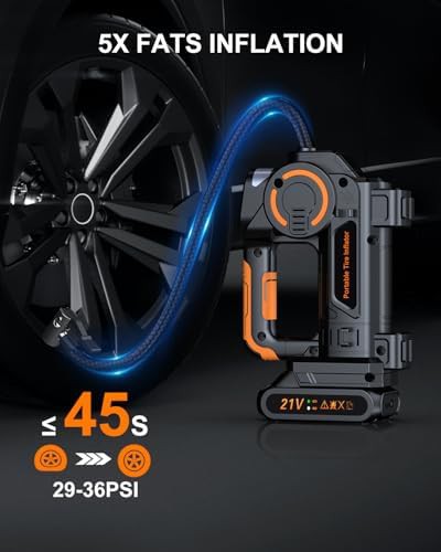 Black Battery Powered Smart Tire Pump — photo 3