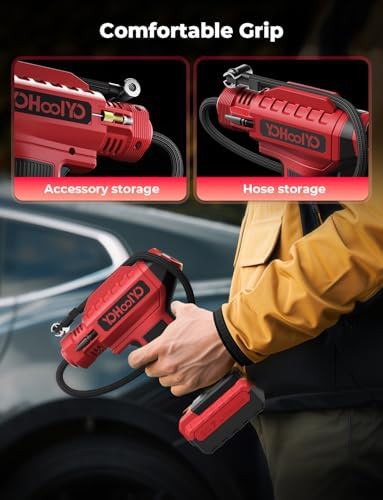 Red Cordless Portable Air Pump with 20V Battery — photo 5