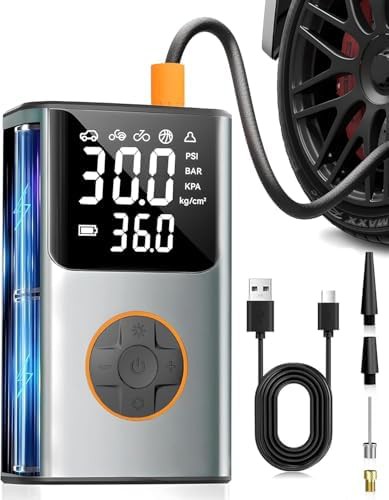 Dual screen portable inflator for bicycles