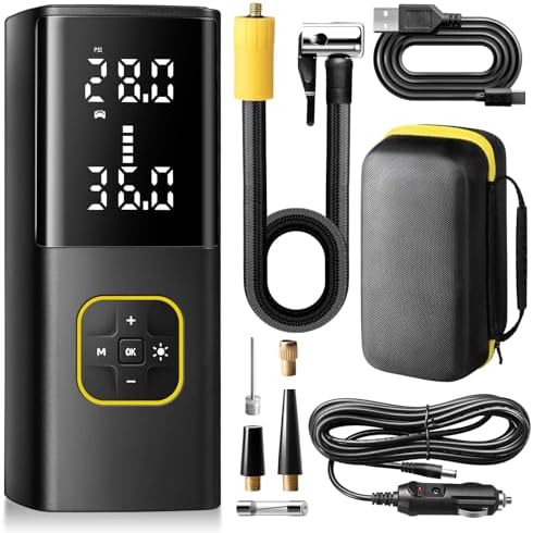 Rechargeable battery powered 150 PSI compressor