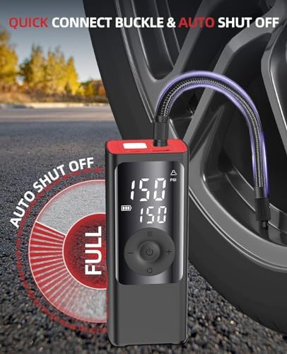 Cordless portable tire inflator with dual lcd display — photo 5