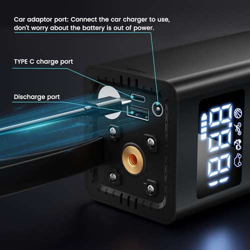 Black cordless air pump with pressure detection — photo 5