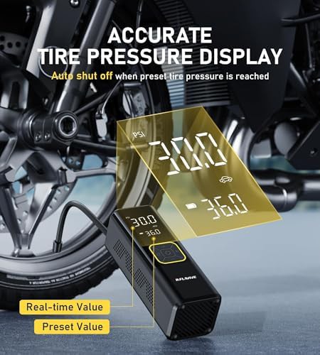 Portable digital car tire pump with light — photo 3