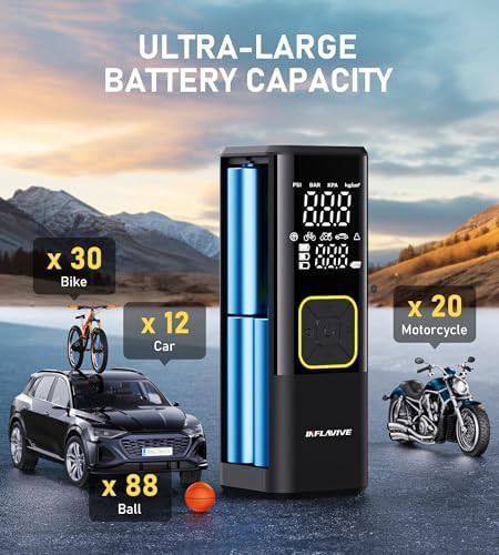 Portable digital car tire pump with light — photo 4