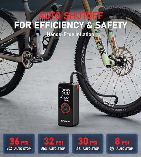 Compact electric tire air pump with gauge — photo 3