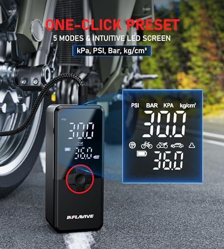 Compact electric tire air pump with gauge — photo 4