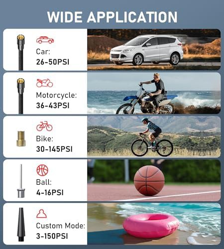 Compact electric tire air pump with gauge — photo 5