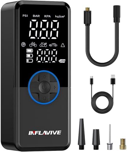 LED light electric tire inflator pump