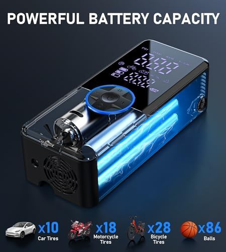 LED light electric tire inflator pump — photo 5