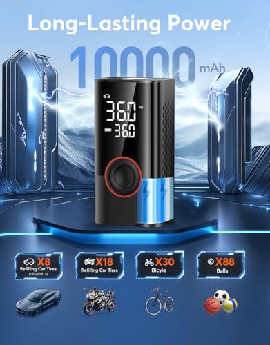 Smart digital tire air pump with light — photo 3