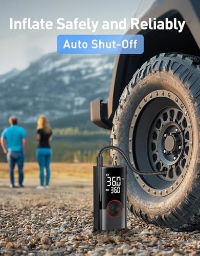 Smart digital tire air pump with light — photo 5