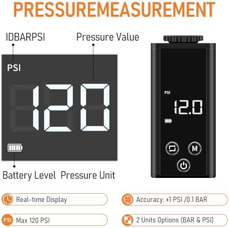 Mini Electric Bike Pump with Gauge — photo 4