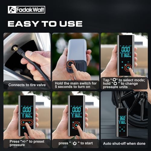 Cordless air pump with smart touch screen — photo 3
