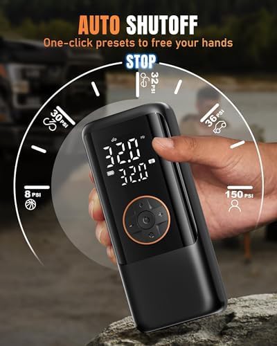 Cordless car tire pump with digital gauge — photo 4