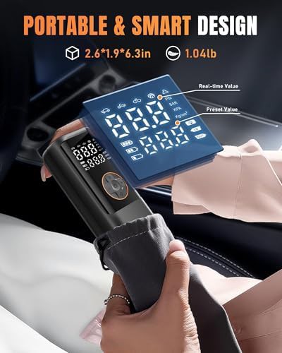 Cordless car tire pump with digital gauge — photo 5