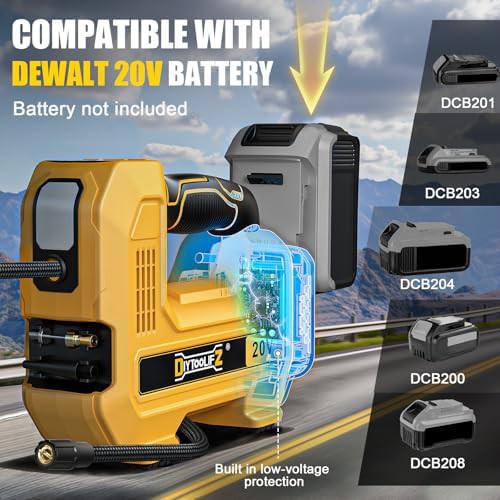 DIYtoolifz car portable tire inflator Dewalt — photo 4