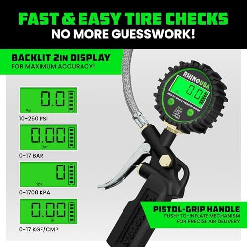 Digital tire pressure gauge with air chuck — photo 2