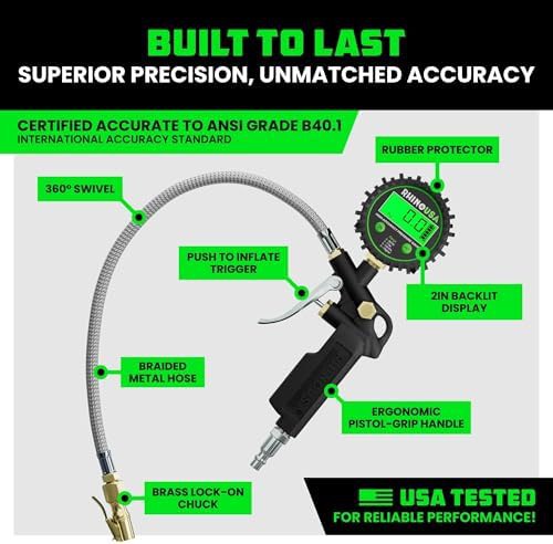 Digital tire pressure gauge with air chuck — photo 4